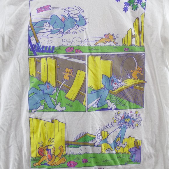 Tom & Jerry's T‎ Shirt Retro Cartoon White Size M Comic Panel Cartoon Network - Picture 2 of 6
